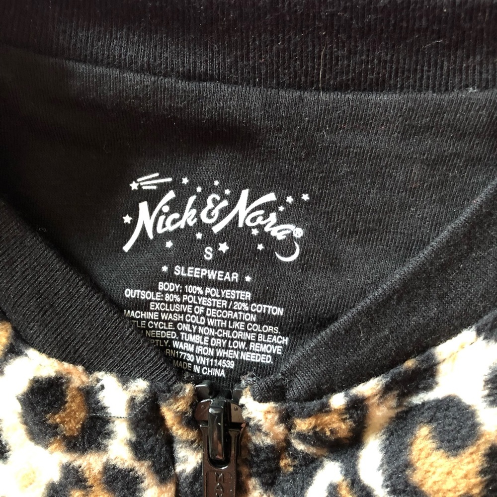 Leopard print footie pajamas. NWT